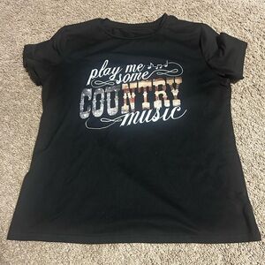 Play Me Some Country Music Tee - Black size medium